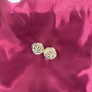Sterling silver rose petal earrings